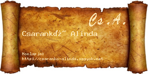 Csarankó Alinda névjegykártya